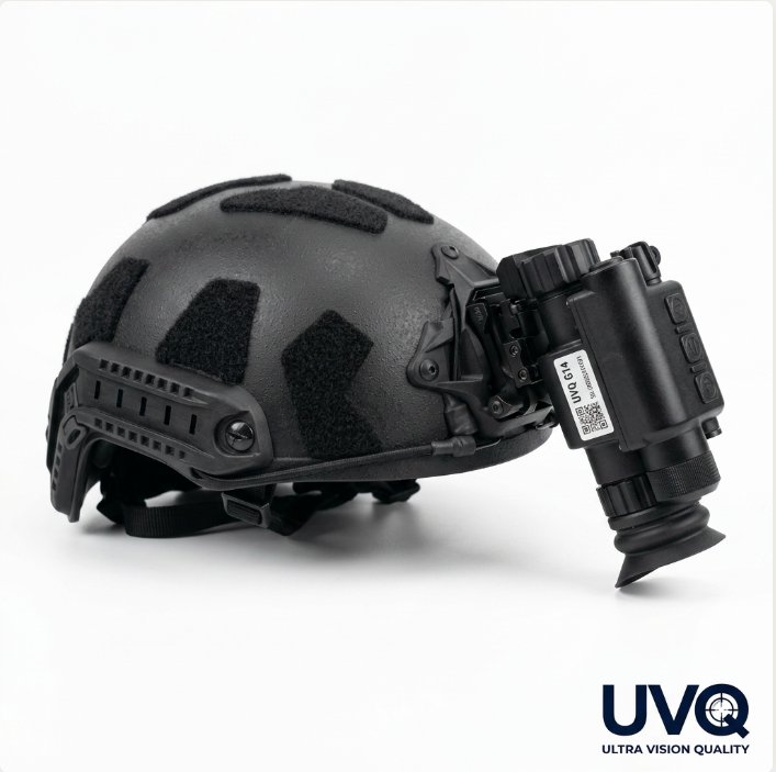 UVQ G14 outdoor digital night vision monocular kit mounted on helmet
