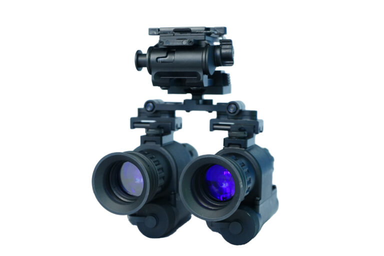 UVQ G14 binocular night vision setup with flip-up mount