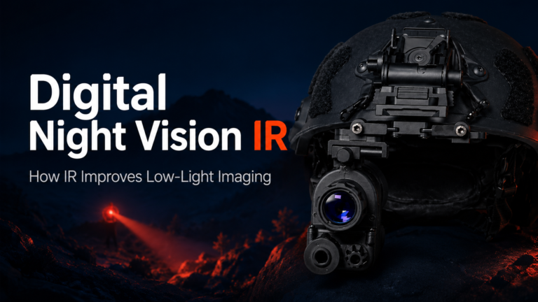 UVQ G14 digital night vision IR illuminator in low-light imaging