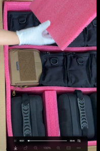 Digital night vision shipping carton with protective cases and foam dividers