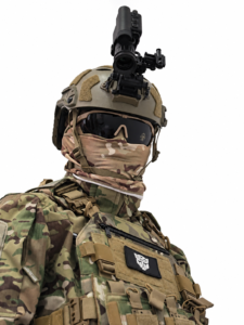 UVQ G14 helmet-mounted digital night vision in flip-up position