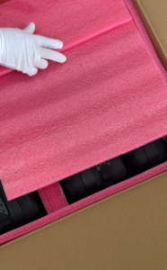 Top foam protection placed over digital night vision products