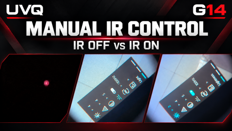UVQ G14 manual IR control showing IR OFF and IR ON